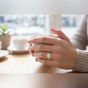 Dazzling Solid Silver 2.0ct Moissanite Ring